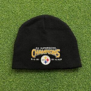 Vintage Pittsburgh Steelers Super Bowl Champions Black Knit Beanie Cap